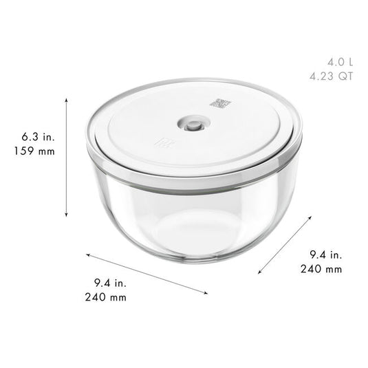 ZWILLING Fresh & Save Vacuum bowl set S/M/L / 6-pc, glass, transparent-white