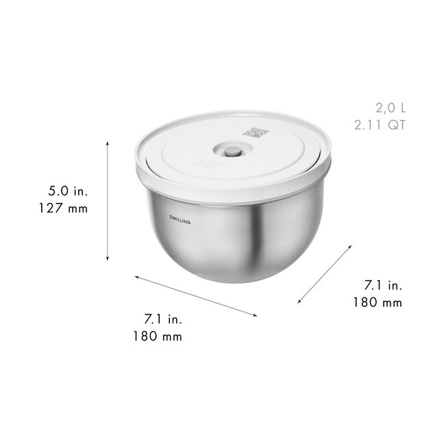 Load image into Gallery viewer, ZWILLING Fresh &amp; Save Vacuum bowl set S/M/L / 6-pc, stainless steel, silver-white
