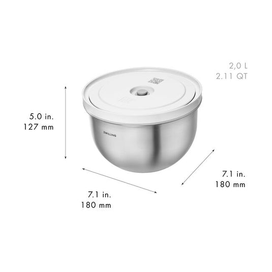 ZWILLING Fresh & Save Vacuum bowl set S/M/L / 6-pc, stainless steel, silver-white