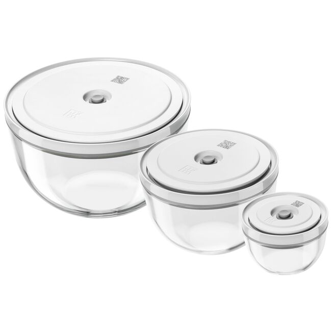 Load image into Gallery viewer, ZWILLING Fresh &amp; Save Vacuum bowl set S/M/L / 6-pc, glass, transparent-white
