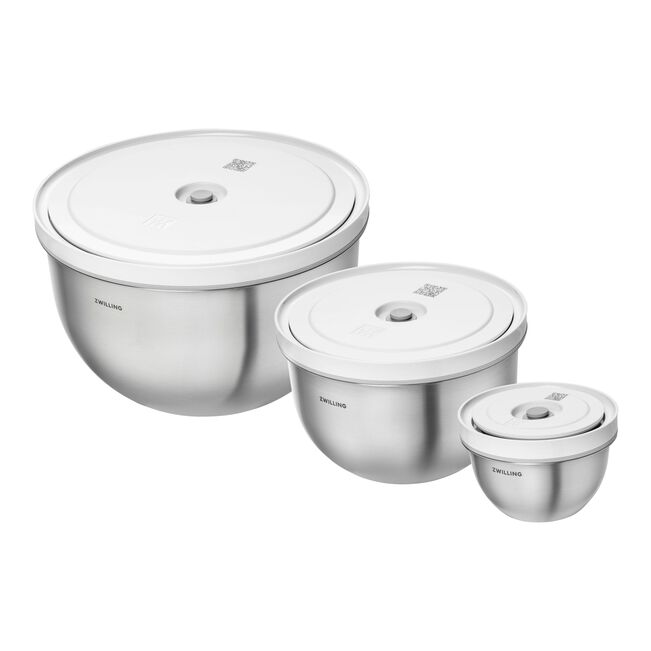 Load image into Gallery viewer, ZWILLING Fresh &amp; Save Vacuum bowl set S/M/L / 6-pc, stainless steel, silver-white
