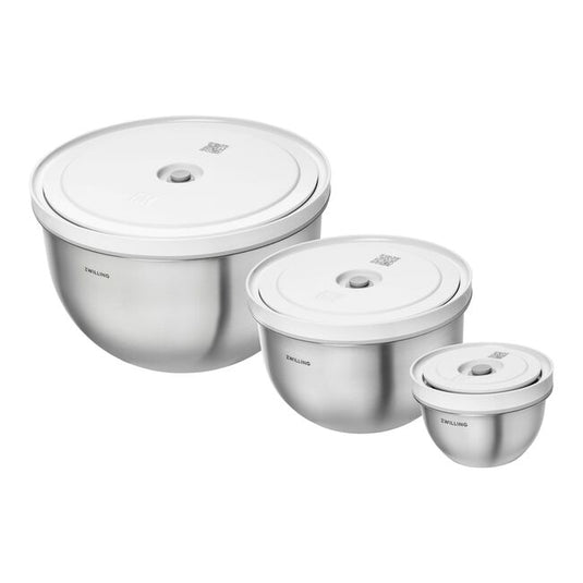 ZWILLING Fresh & Save Vacuum bowl set S/M/L / 6-pc, stainless steel, silver-white