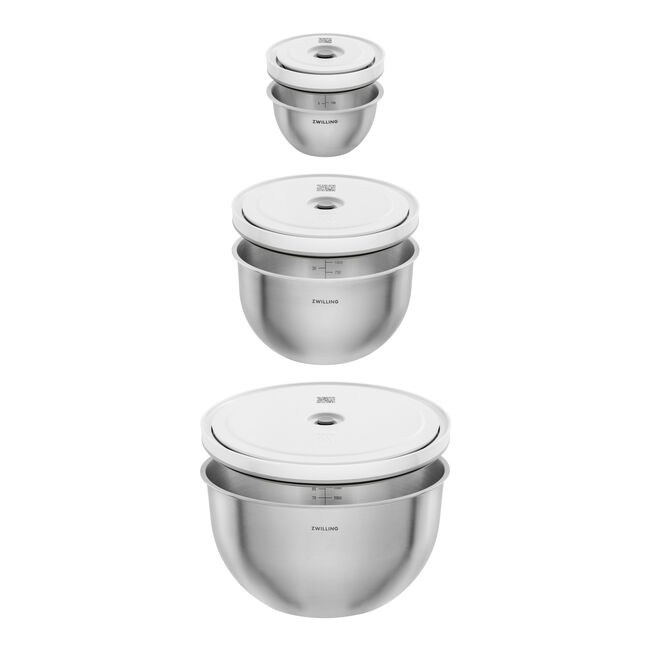 Load image into Gallery viewer, ZWILLING Fresh &amp; Save Vacuum bowl set S/M/L / 6-pc, stainless steel, silver-white
