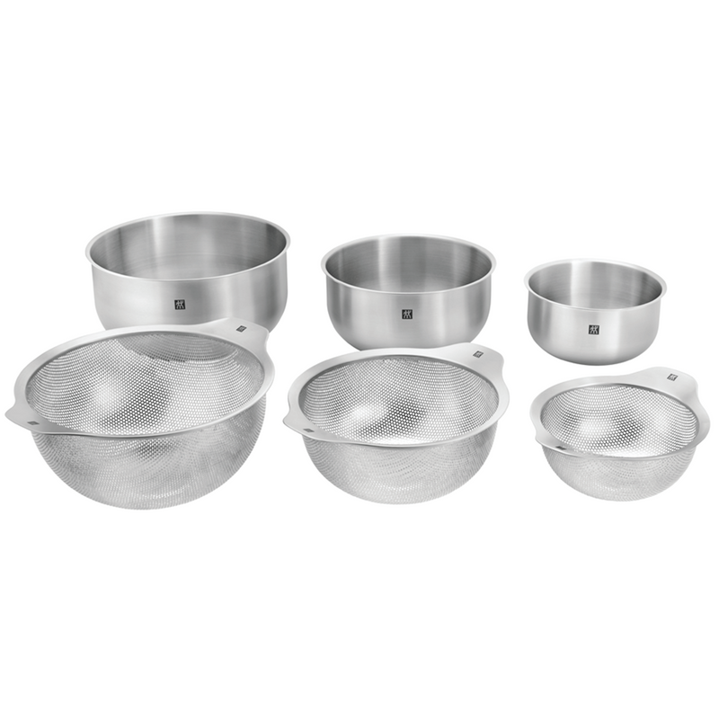 Load image into Gallery viewer, ZWILLING 6-pc Stainless Steel Nesting Prep Bowl &amp; Strainer Set
