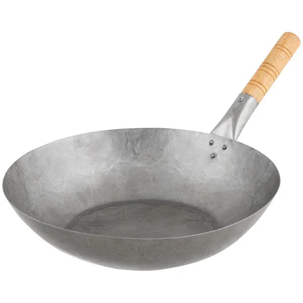 Load image into Gallery viewer, Town 14" Hand Hammered Mandarin Flat Bottom Wok with Wood Handle

