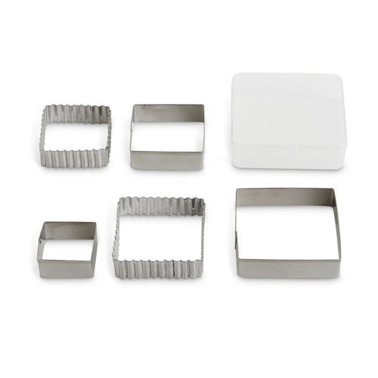 Mrs. Anderson's Baking Square Cutter with Reusable Storage Container, Set of 5