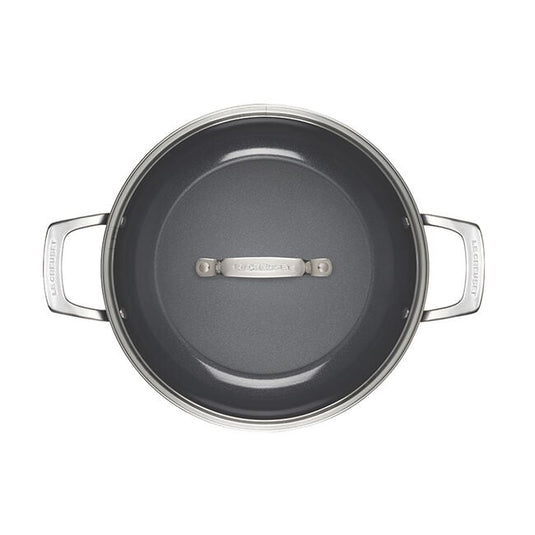 Le Creuset Essential Non-stick Ceramic Shallow Braiser with Glass Lid