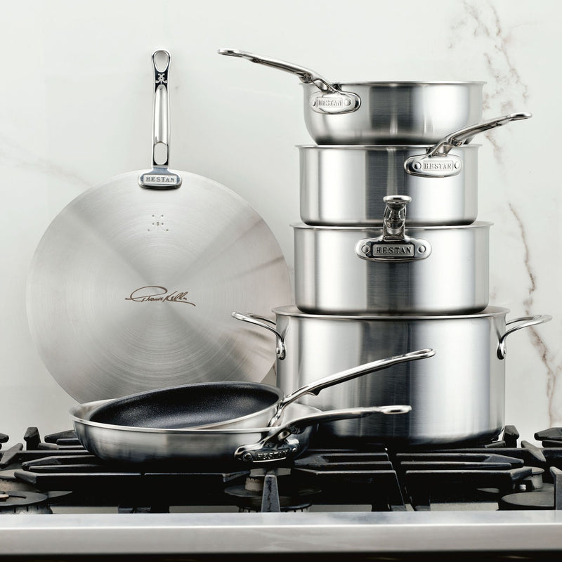 Load image into Gallery viewer, Hestan Thomas Keller Insignia Commercial Clad Stainless Steel 7-Piece Cookware Set
