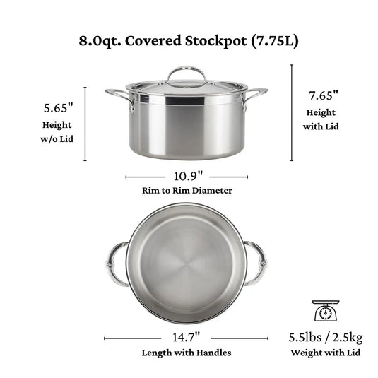 Hestan ProBond Forged Stainless Steel Stockpot 8-Quart
