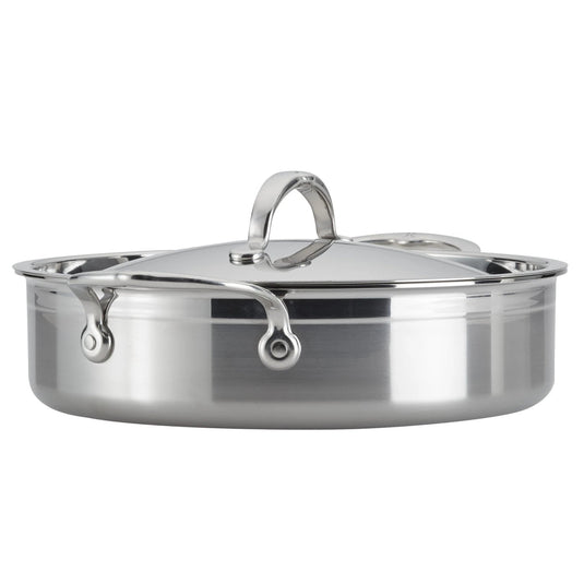 Hestan Probond Professional Clad Stainless Steel Braiser with Lid, 3.5-Quart