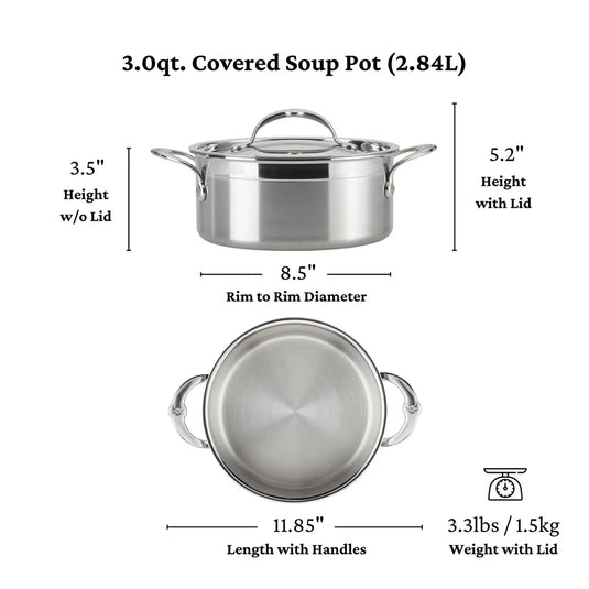 Hestan ProBond Forged Stainless Steel Soup Pot 3-Quart