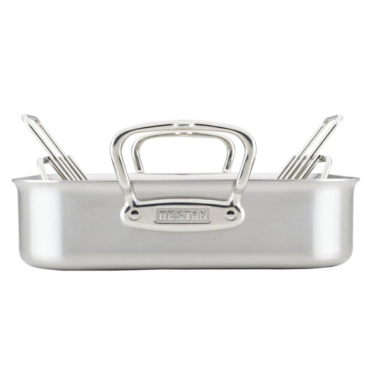 Hestan Provisions 14.5” Small Classic Clad Roaster with Rack