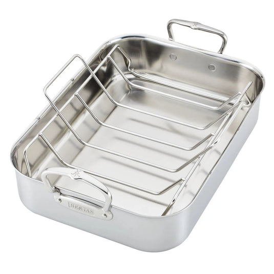 Hestan Provisions 14.5” Small Classic Clad Roaster with Rack