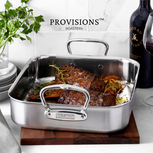 Hestan Provisions 14.5” Small Classic Clad Roaster with Rack