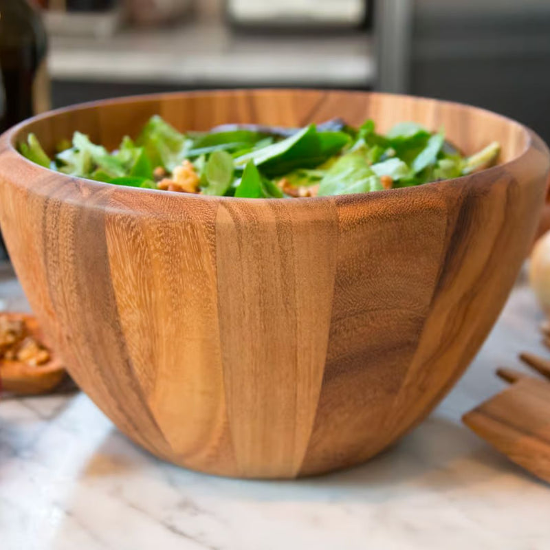 Load image into Gallery viewer, Ironwood Acacia Wood  Extra Large Tulip Salad Bowl 28101
