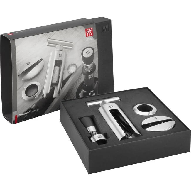 Load image into Gallery viewer, Zwilling 4-pc Sommelier 18/10 Stainless Steel Wine Tool Set
