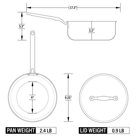 Heritage Steel Eater Series 3 Quart Saucier with Lid