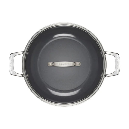 Le Creuset Essential Non-stick Ceramic Shallow Braiser with Glass Lid