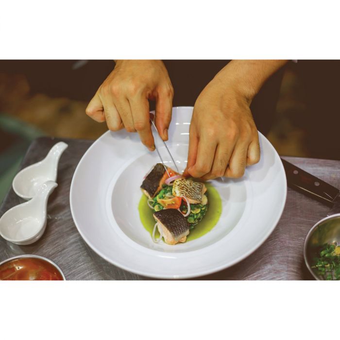 Load image into Gallery viewer, Cutlery Pro Culinary Offset Plating Tong
