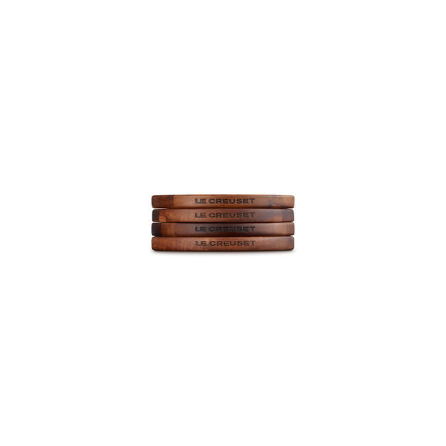 Load image into Gallery viewer, Le Creuset Gourmand Collection Petite Magnetic Wooden Trivet, Set of 4
