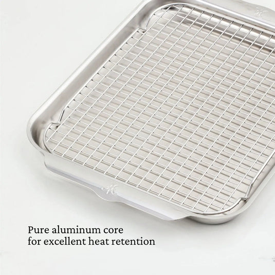 Hestan Provisions 2PC OvenBond Tri-ply Medium Sheet Pan with Rack Set