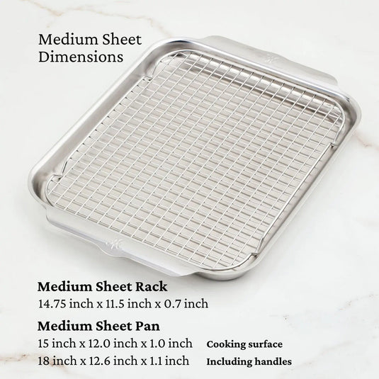 Hestan Provisions 2PC OvenBond Tri-ply Medium Sheet Pan with Rack Set