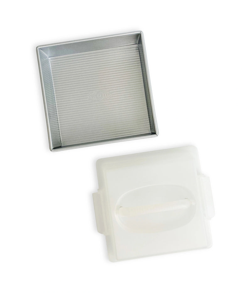 Load image into Gallery viewer, USA PAN 9-Inch Square Cake Pan with Lid
