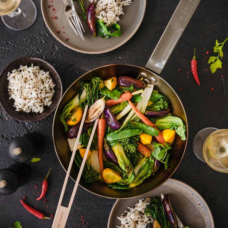 Load image into Gallery viewer, de Buyer MINERAL B Carbon Steel Wok
