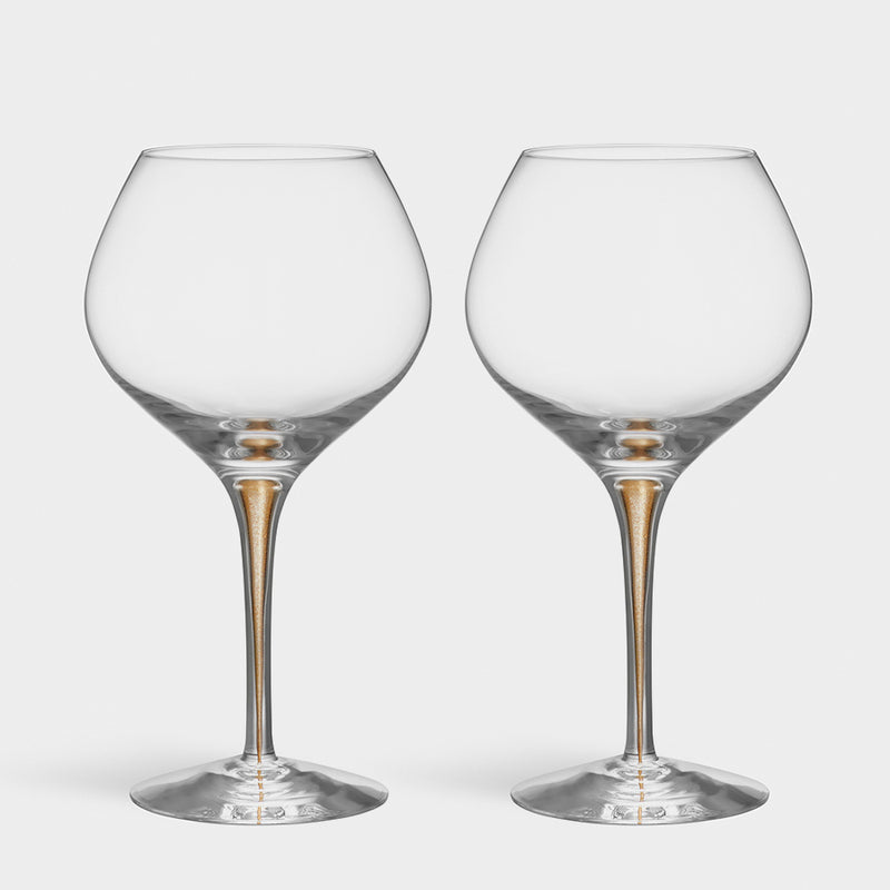 Load image into Gallery viewer, Orrefors Intermezzo Gold Bouquet Set of 2
