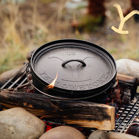 Lodge Yellowstone™ 12 Inch / 8 Quart Seasoned Cast Iron Deep Camp Dutch Oven
