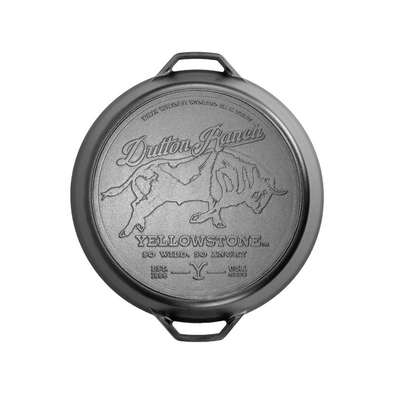 Load image into Gallery viewer, Lodge Yellowstone™ 17 Inch Seasoned Cast Iron “So Wild, So Angry” Dual Handle Pan

