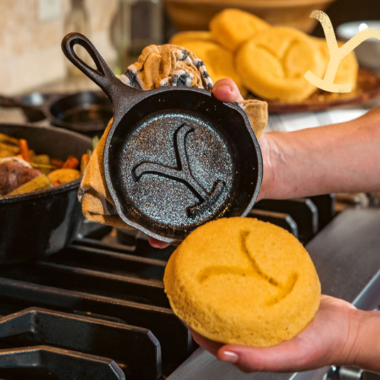 Lodge Yellowstone™ 5 Inch Seasoned Cast Iron “Power Y” Mini Skillet