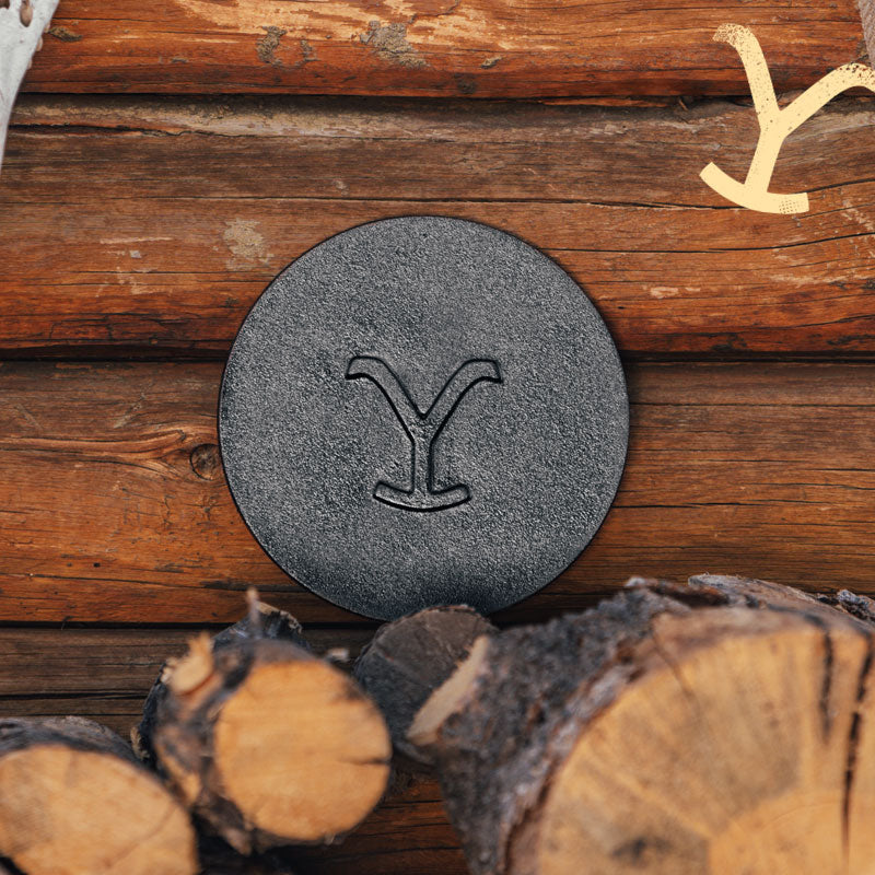 Load image into Gallery viewer, Lodge Yellowstone™ 8 Inch Round Seasoned Cast Iron “Power Y” Grill Press
