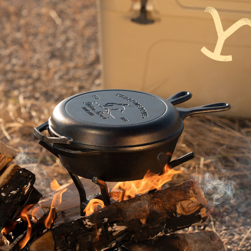 Load image into Gallery viewer, Lodge Yellowstone™ Seasoned Cast Iron Bucking Bronco Combo Cooker
