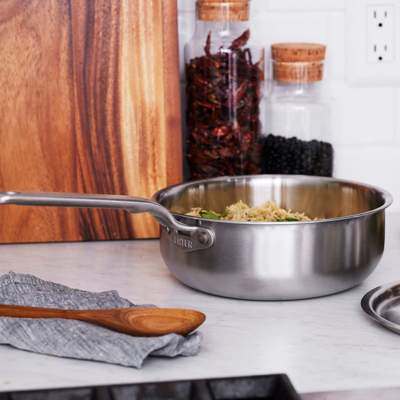 Load image into Gallery viewer, Heritage Steel Eater Series 3 Quart Saucier with Lid

