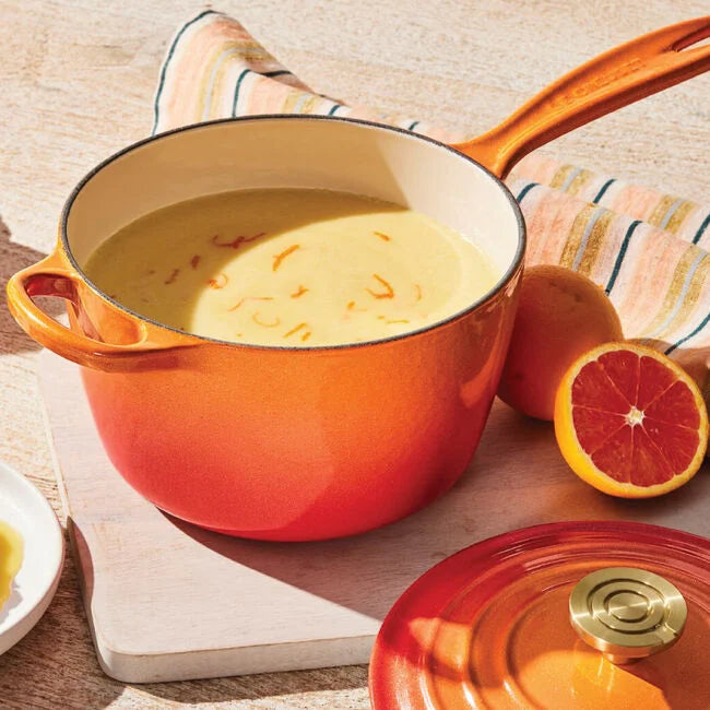 Load image into Gallery viewer, Le Creuset Signature Round Saucepan Flamme Dorée with Crucible Knob
