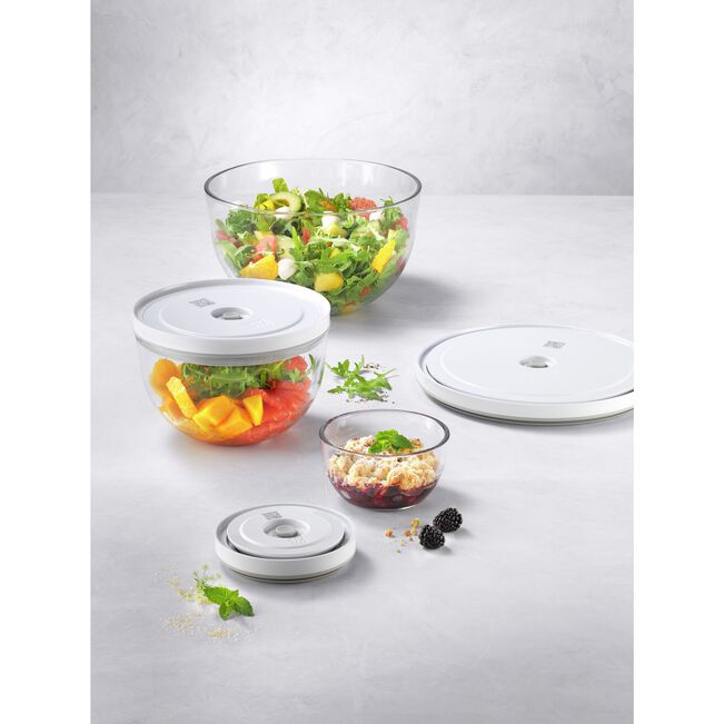 Load image into Gallery viewer, ZWILLING Fresh &amp; Save Vacuum bowl set S/M/L / 6-pc, glass, transparent-white
