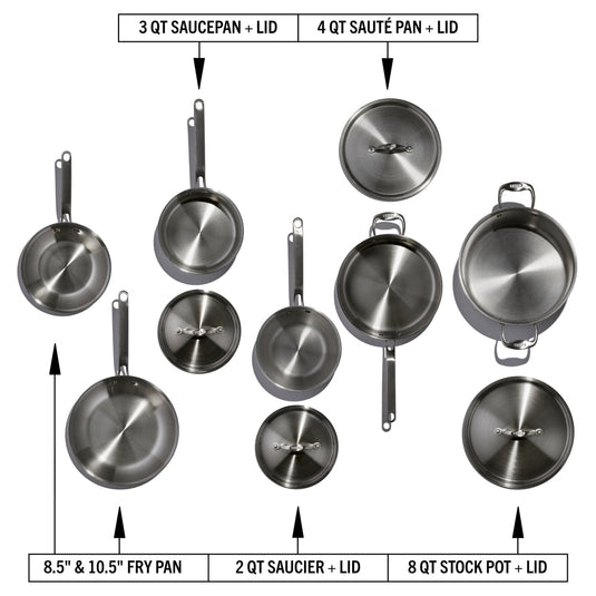 Heritage Steel Eater Series 10 Piece Cookware Set