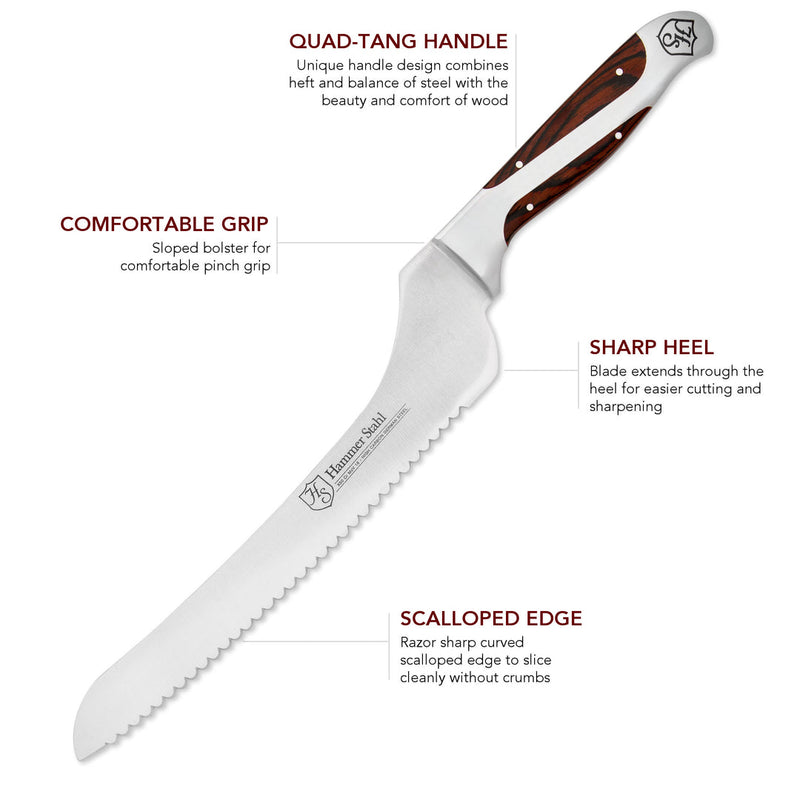 Load image into Gallery viewer, Hammer Stahl 9" Offset Bread Knife
