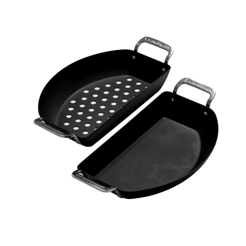 Load image into Gallery viewer, Kamado Joe Karbon Steel Half-Moon Pan Set
