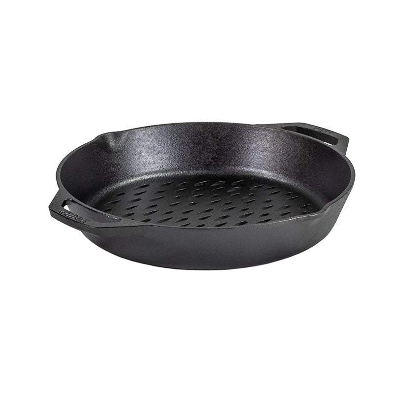 Load image into Gallery viewer, Lodge 12" Seasoned Cast Iron Dual Handle Grilling Basket
