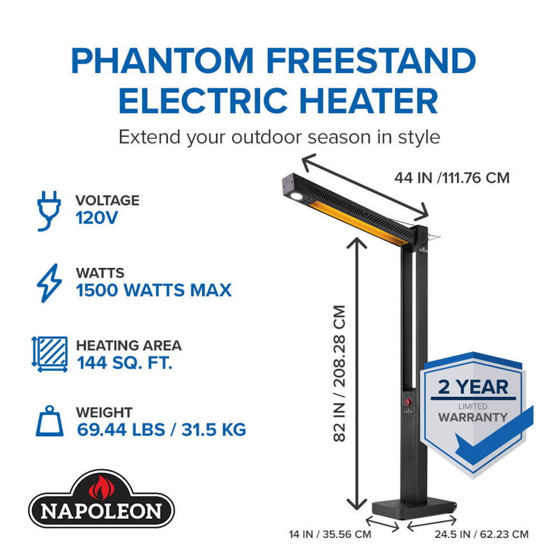 Load image into Gallery viewer, Napoleon Phantom Freestand Outdoor Electric Infrared Heater
