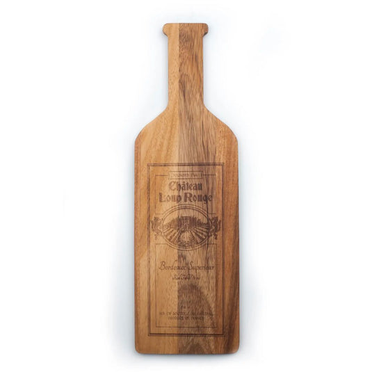 Ironwood Acacia Wood Wine Bottle Paddle Board Bordeaux
