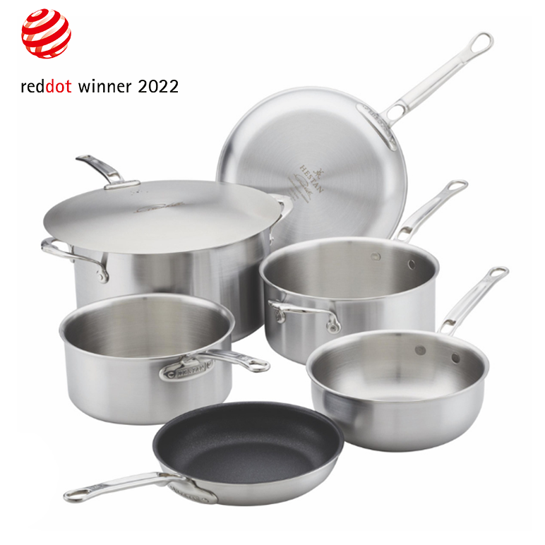 Load image into Gallery viewer, Hestan Thomas Keller Insignia Commercial Clad Stainless Steel 7-Piece Cookware Set
