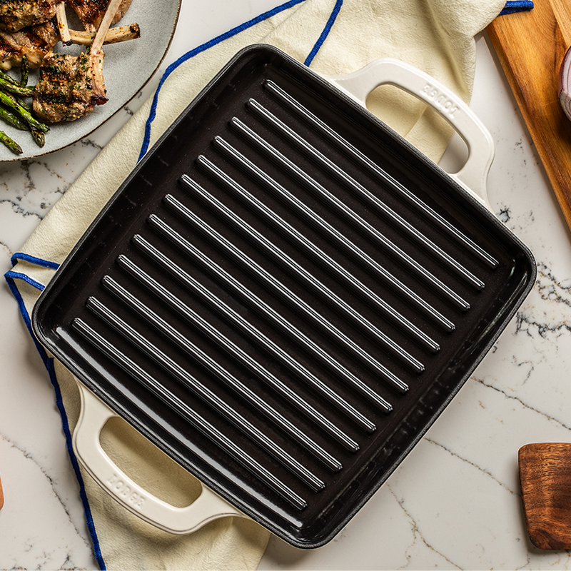 Load image into Gallery viewer, Lodge USA Enamel 11” Enameled Cast Iron Grill Pan
