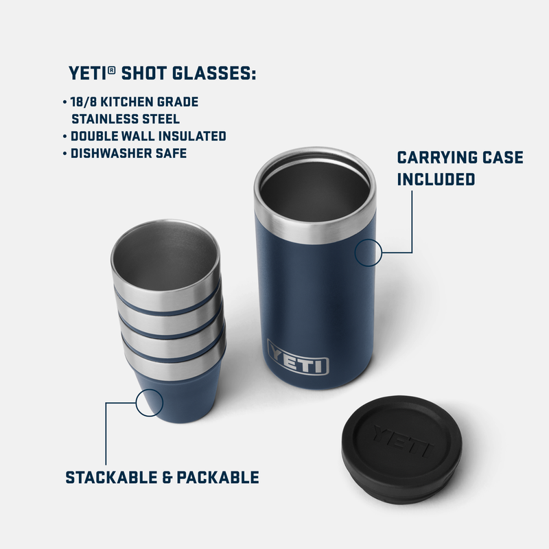 Load image into Gallery viewer, YETI Rambler Shot Glasses with Carrying Case

