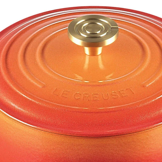 Le Creuset Signature Round Dutch Oven Flamme Dorée with Crucible Knob