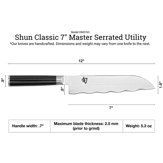 Shun Classic 7" Master Serrated Utility Knife