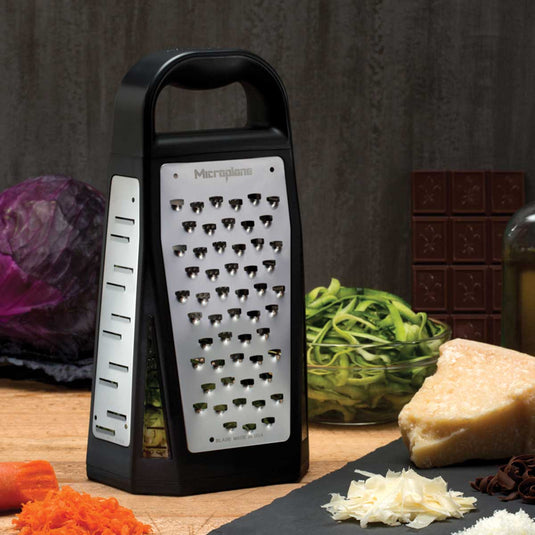 Microplane® Elite Five Blade Box Grater with Measuring Cup