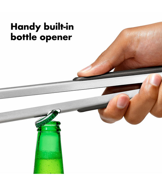 OXO Grilling Tongs with Built-In Bottle Opener